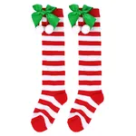 Parent-child style bow-knot fur ball Christmas stockings REDWHITE