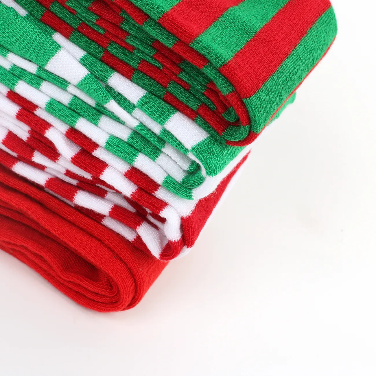Calze natalizie in pelliccia di fiocco stile genitore-figlio Verde/Bianco/Rosso big image 1