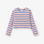 Kid Girl Sweet Butterfly Long Sleeve T-shirt / Denim Flared Jeans  Multi-color
