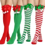 Parent-child style bow-knot fur ball Christmas stockings  image 3