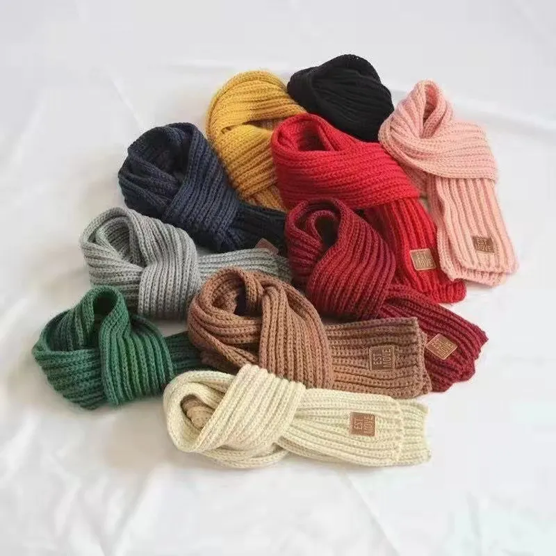 Basic thickened Warm knitted scarf for Toddler/kids/adult Beige big image 1