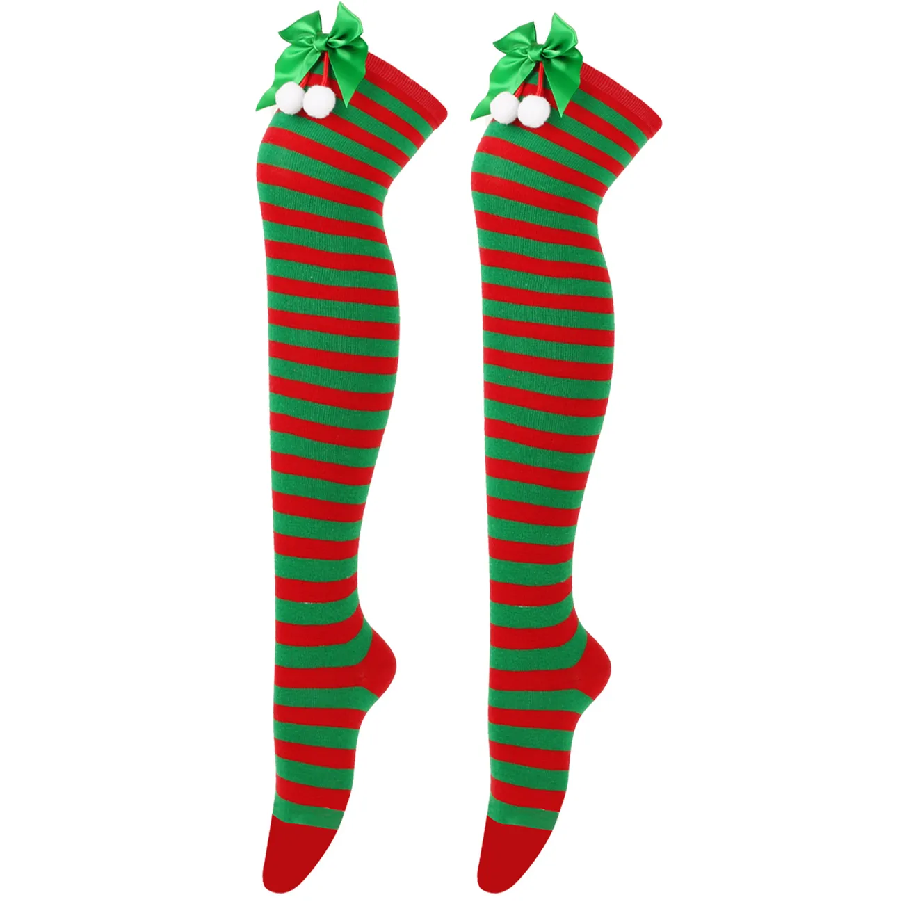 Calze natalizie in pelliccia di fiocco stile genitore-figlio Verde/Bianco/Rosso big image 1