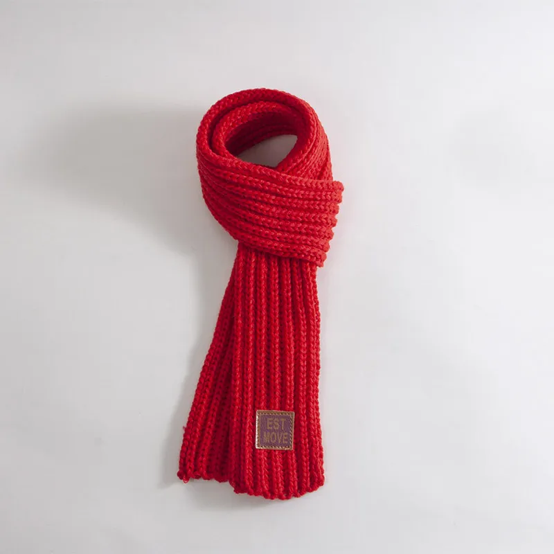 Einfacher verdickter warmer Strickschal für Kleinkinder/Kinder/Erwachsene rot image 3