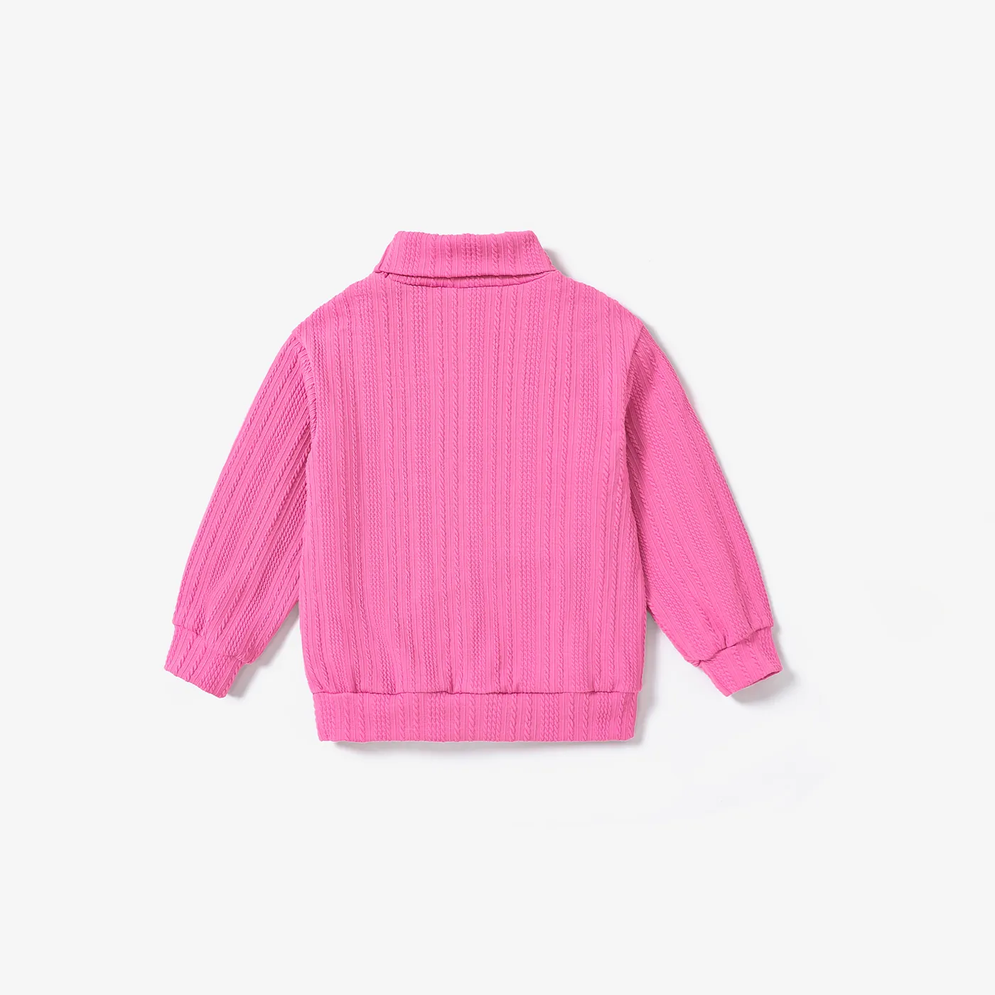 Toddler Girl Avant-garde Stand Collar Sweater and Avant-garde Grid Dress  image 3