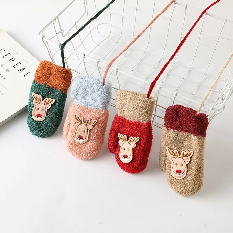 Toddler/kids Childlike Cute cartoon Christmas deer gloves