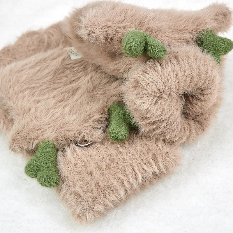 Toddler/kids Cold anti -comfortable cute little deer flipped children's gloves Brown image 4