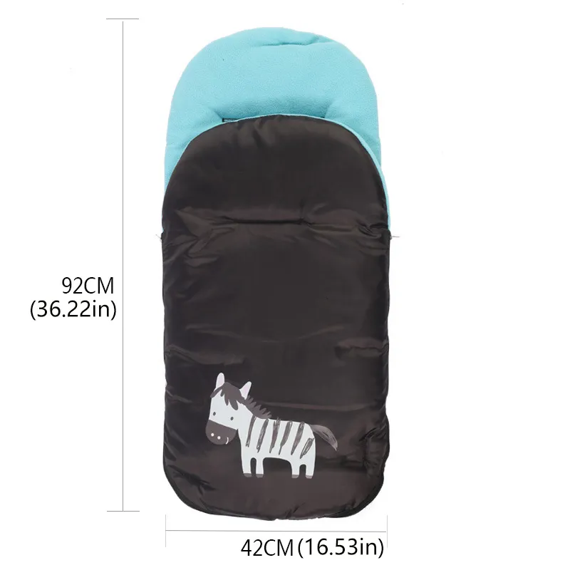 Universal Baby Stroller Footmuff for Autumn and Winter with Thickening and Fleece Lining for Outdoor Windproof Protection Blue big image 1