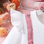 2PCS Toddler Girl Sweet Flutter Sleeve Broken Flower Suit Dress   image 5