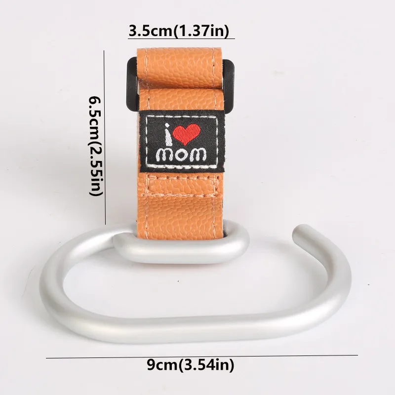Stroller Hooks with Magic Tape Brown big image 1