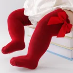 Meias de panturrilha de laço disponíveis em 6 cores para bebê/criança  Vermelho