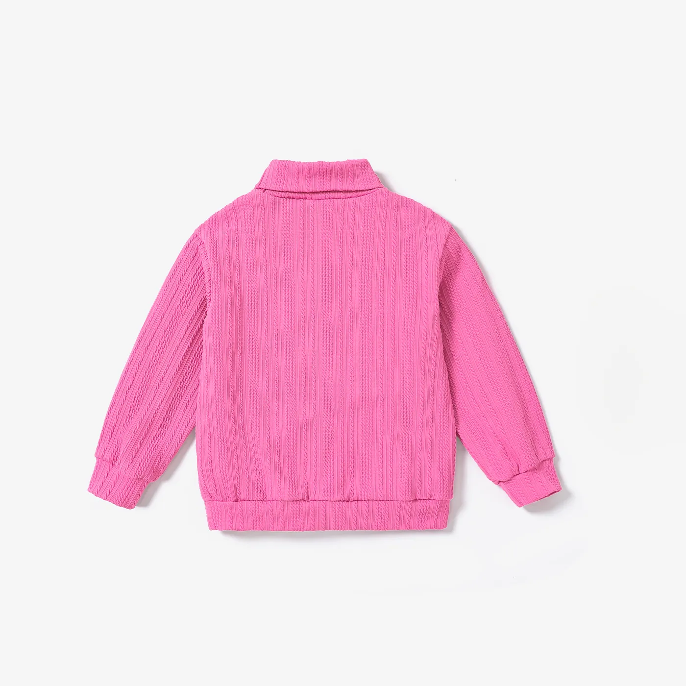 Kid Girl Avant-garde Solid Color Stand Collar Sweater/  Grid/Houndstooth Skirt   big image 1
