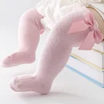 Meias de panturrilha de laço disponíveis em 6 cores para bebê/criança  Rosa
