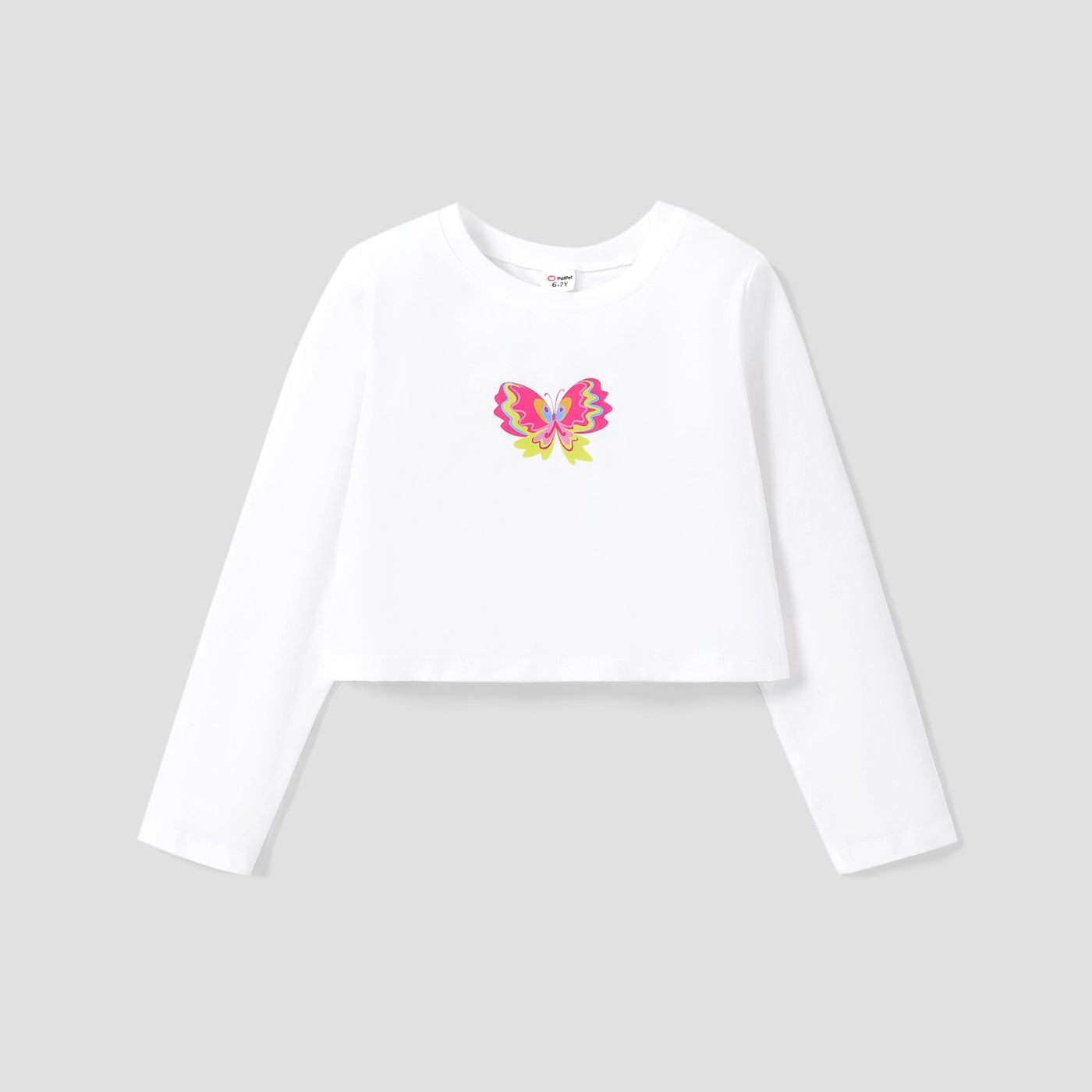 T-shirt à Manches Longues Kid Girl Sweet Butterfly / Jeans évasés En Denim