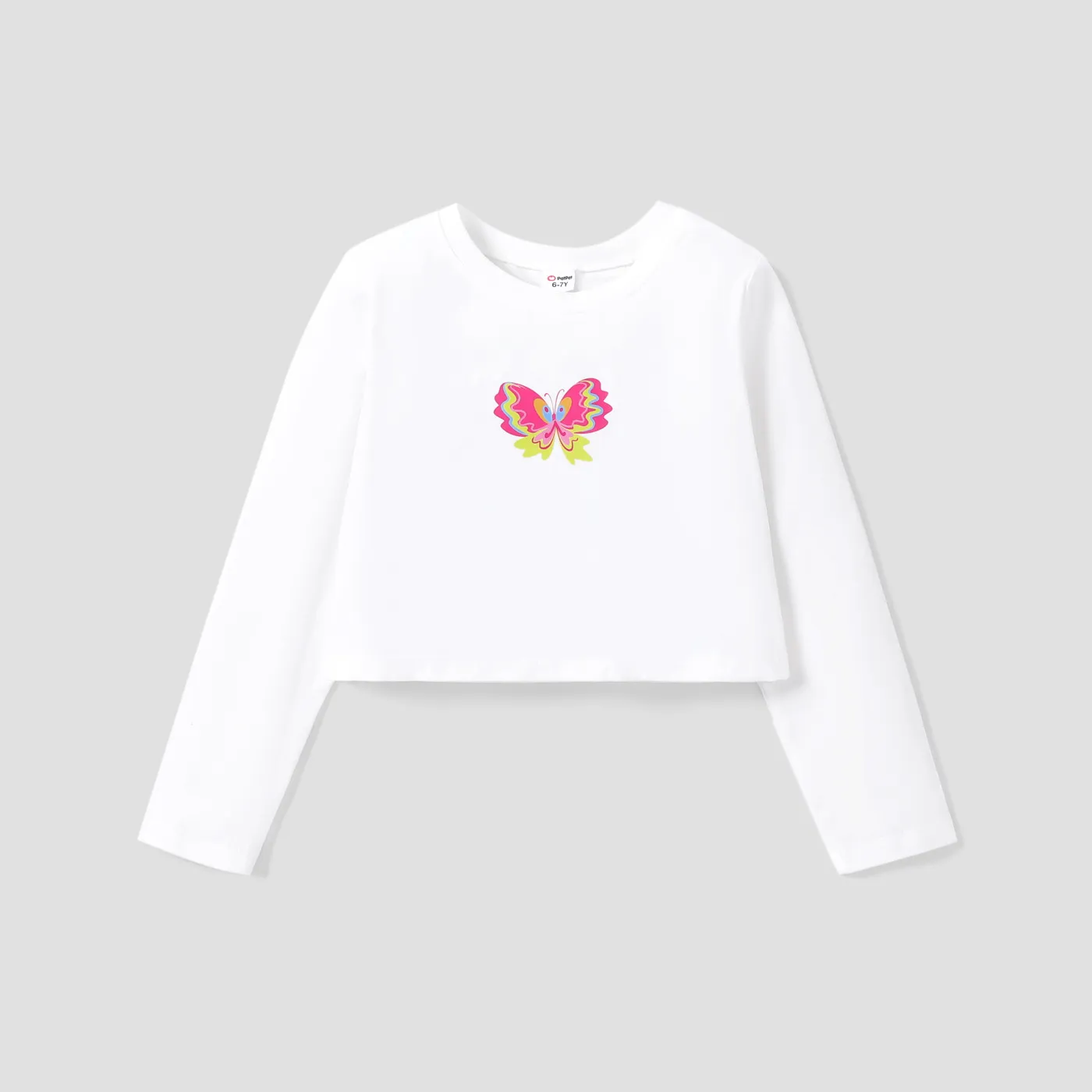 Kid Girl Sweet Butterfly Long Sleeve T-shirt / Denim Flared Jeans   big image 1