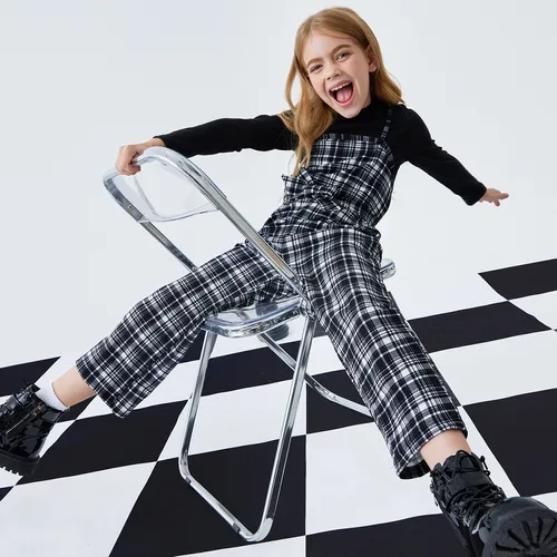 2PCS Avant-garde Grid/Houndstooth Camisole Set