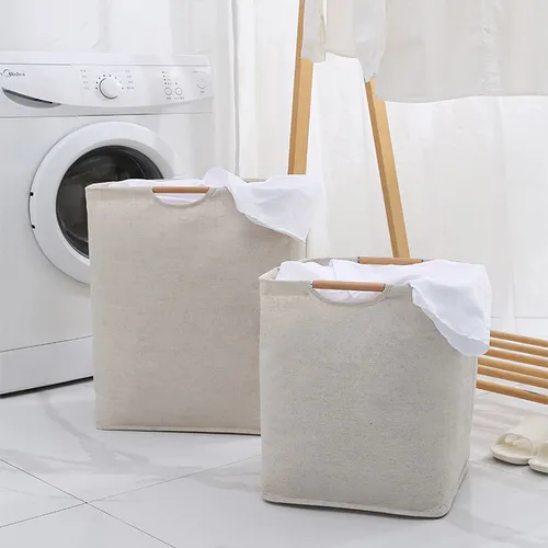 Foldable Cotton and Linen Dirty Laundry Basket