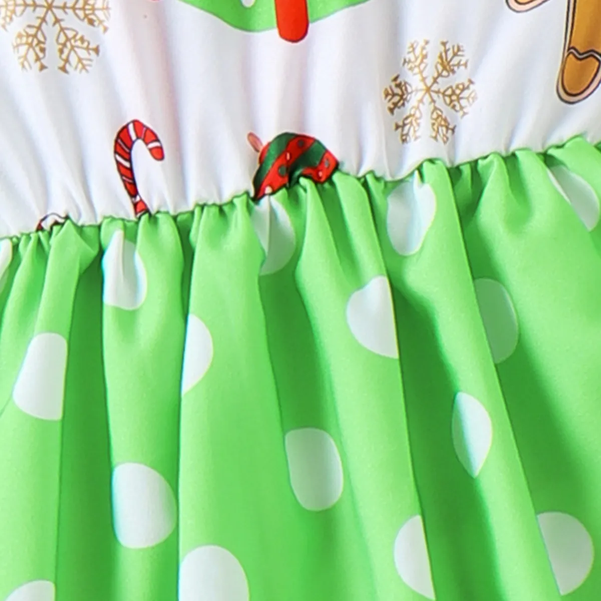 Toddler Girl Christmas Flutter Sleeves Dress   image 6