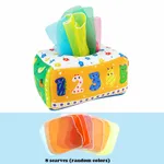 Tear-Proof Baby Tissue Box Paper Towel Toy with Random Color Silk Scarves - Early Education Exercise Toy, Perfect for Baby on Christmas Yellow