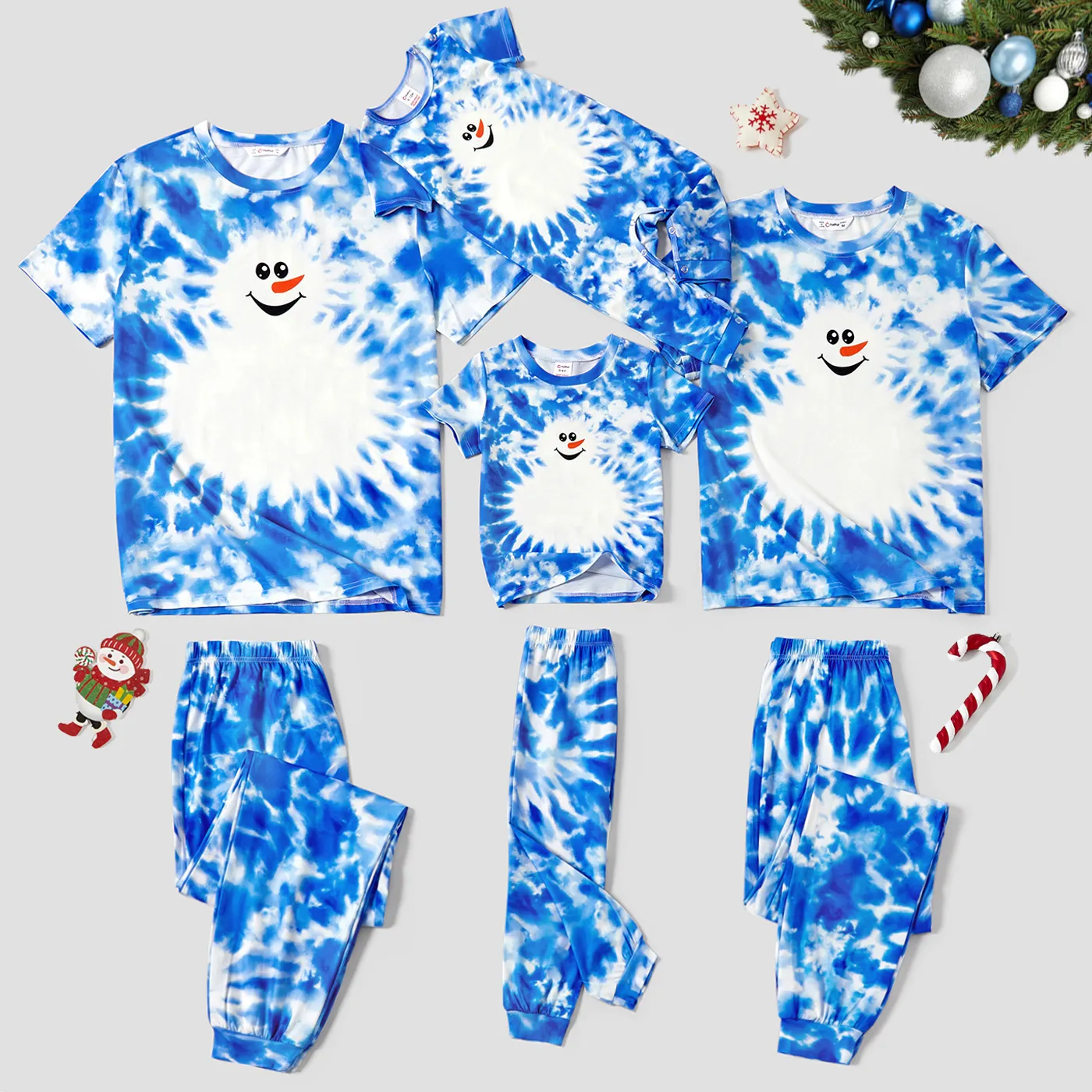 Natale Look per tutta la famiglia Manica corta Coordinati per tutta la famiglia Pigiami (Flame Resistant)
