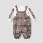 2PCS Baby Boy Grid/Houndstooth Casual Top/Camisole Pants Set   image 2