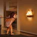 Creative Rechargeable Teddy Bear LED Night Light with Remote Control for Bedroom White image 4