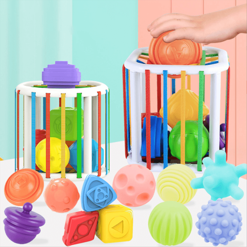 彩虹堆疊玩具套裝，適合嬰兒的早期學習