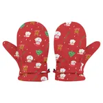 Toddler/kids Childlike Christmas fleece waterproof warm ski mittens Red