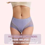 Women's high-waisted, hip-lifting, breathable mesh design, shaping, comfortable and sexy underwear Blue