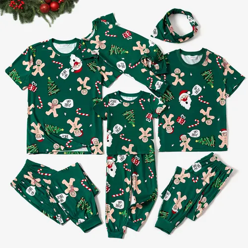 Christmas Family Matching Theme Print Short-sleeve Pajamas Sets(Flame resistant)