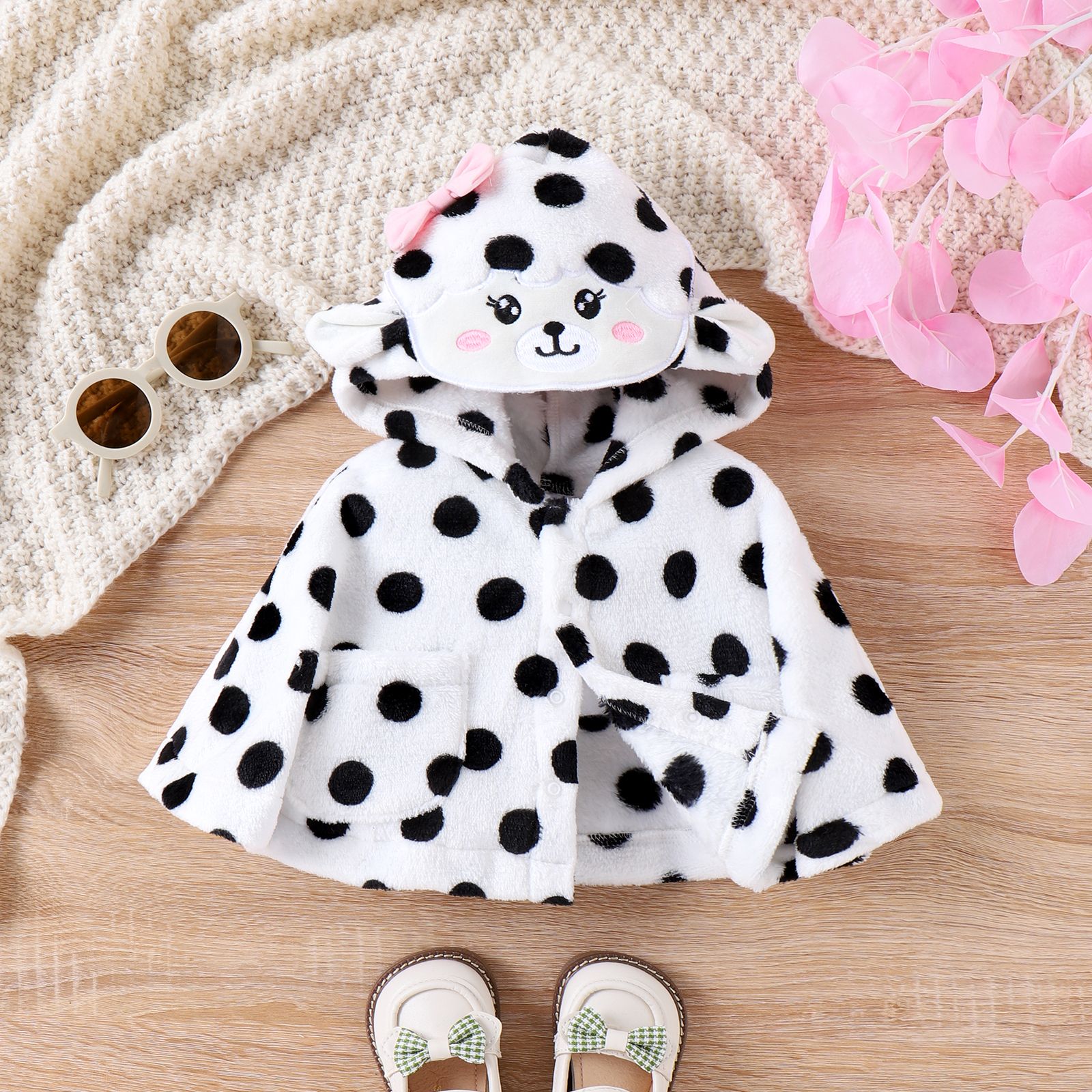 Baby Girl Sweet Animal Pattern Hooded Jacket