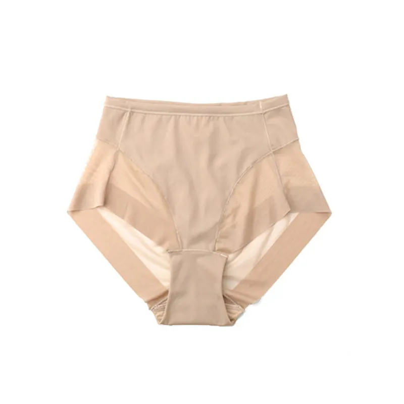 Women's high-waisted, hip-lifting, breathable mesh design, shaping, comfortable and sexy underwear Apricot