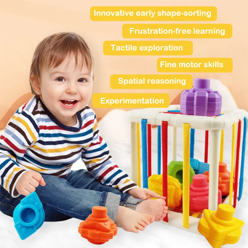 Rainbow Stacking Toy Set for Infant's Early Learning Red image 2