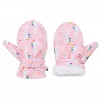Toddler/kids Childlike Christmas fleece waterproof warm ski mittens Pink