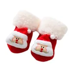 Baby's Christmas Socks, Winter Warm Thickened Coral Velvet Floor Socks Red