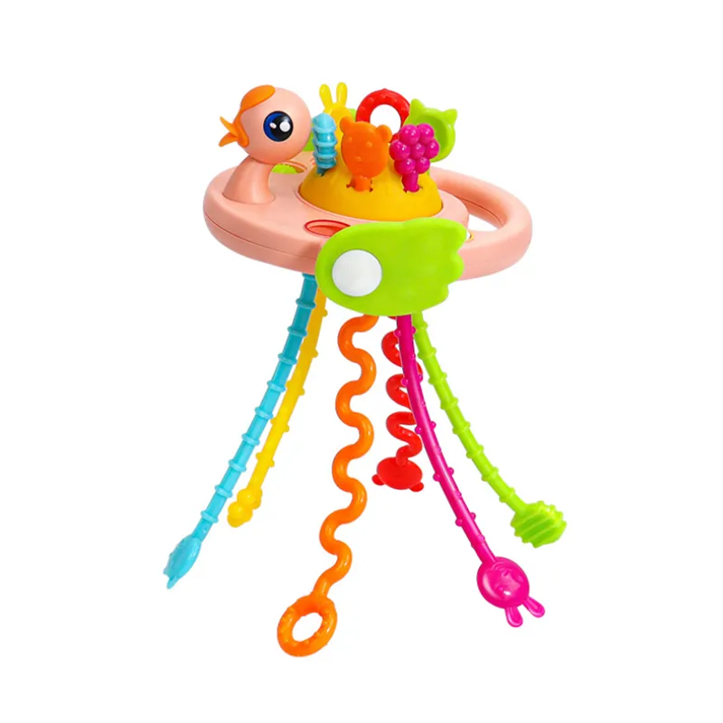 Animal-themed Finger Pull and Chew Toy. Pink