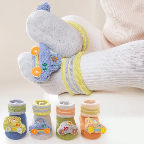Baby‘s ’Cute car doll dotted terry floor socks
