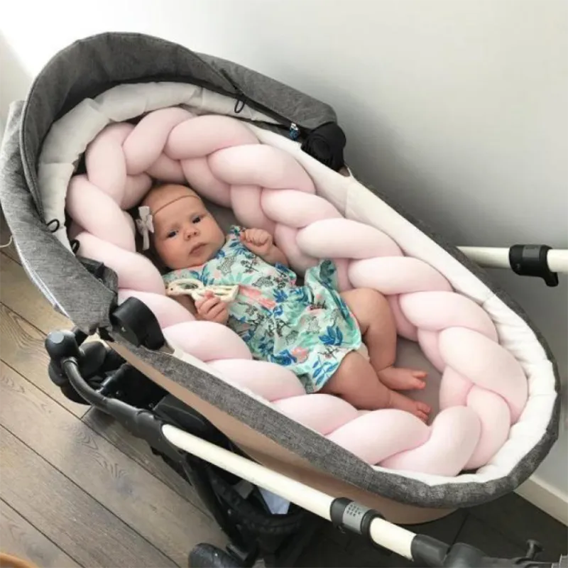 Baby Bed Bumper with Anti-Collision Design Pink image 2