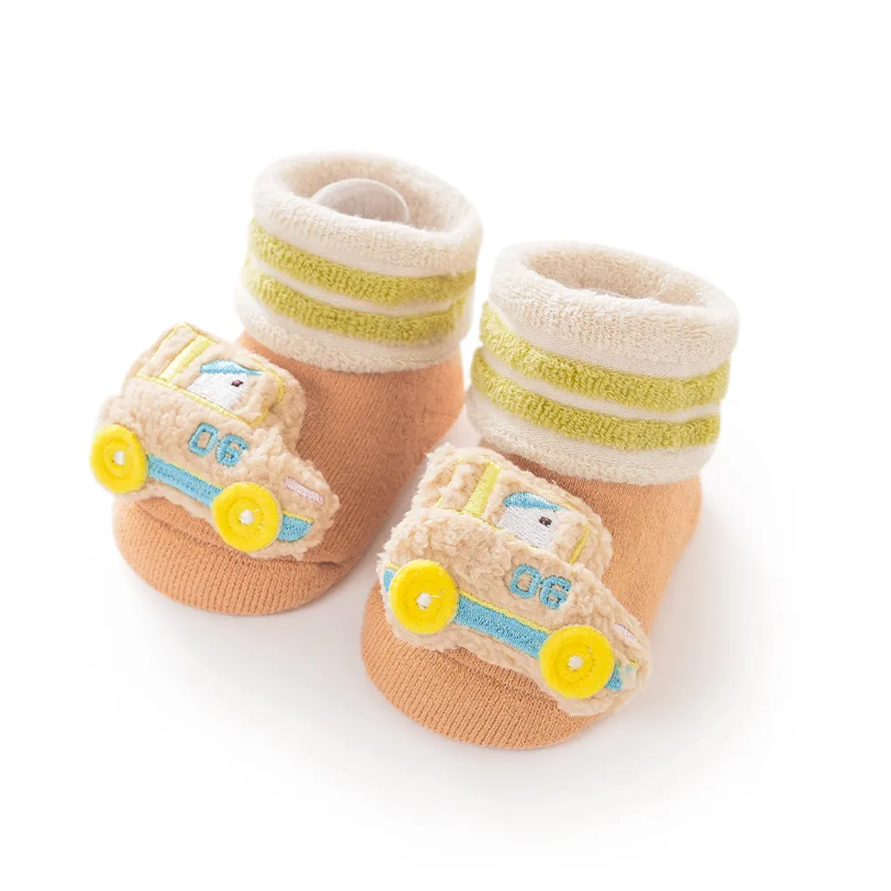 Baby‘s ’Cute car doll dotted terry floor socks Orange