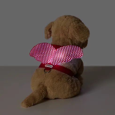 Go-Glow Illuminating Pet Harness Light Up Wings for Small Medium Pets Including Controller (Built-In Battery) Red big image 1