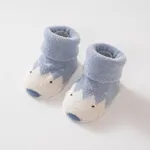 Baby Childlike Soft coral fleece dotted thermal socks,Cute shape of cartoon hedgehog group Blue