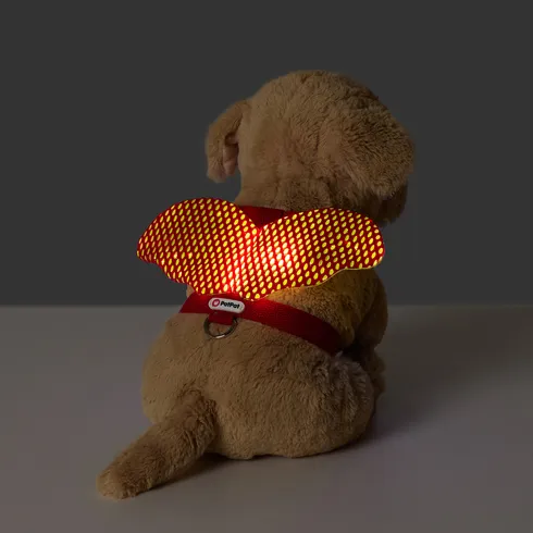 Go-Glow Illuminating Pet Harness Light Up Wings for Small Medium Pets Including Controller (Built-In Battery) Red big image 4