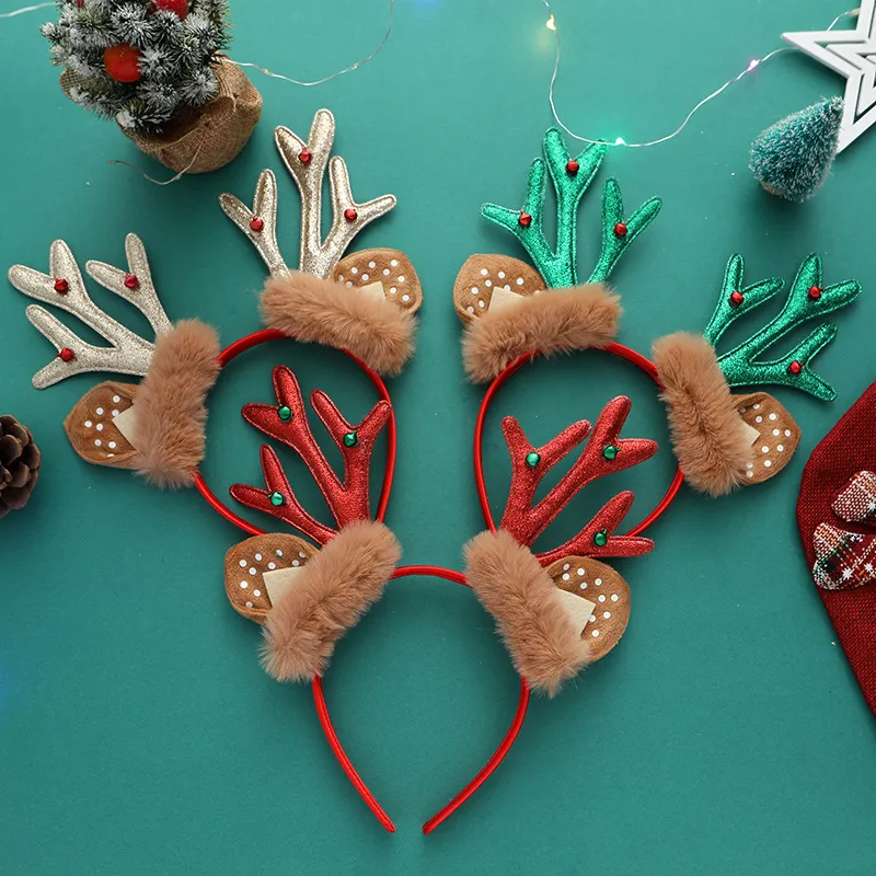 Christmas Greet Bell Elk Antler Red Headband for Toddler/kids/adult 