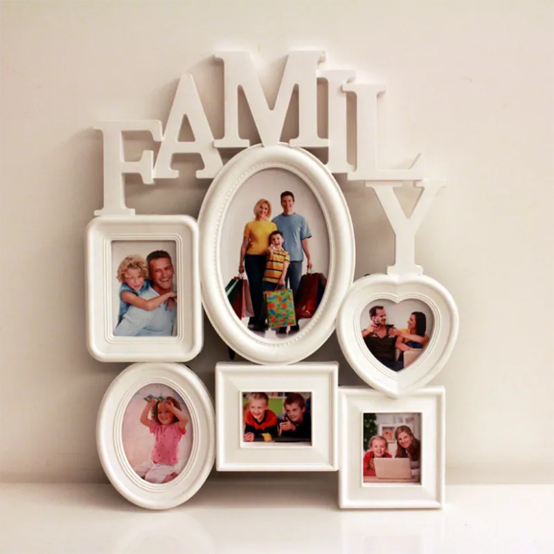 Family Parent-Child Combination Photo Frame Set White image 4
