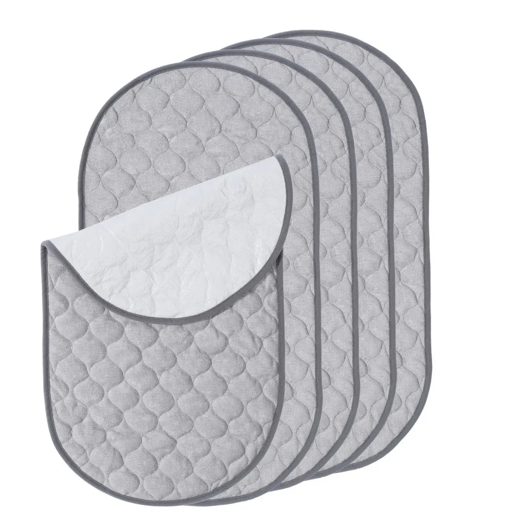 1pcs Reusable Waterproof Bamboo Cotton Baby Diaper Changing Pad Grey image 5