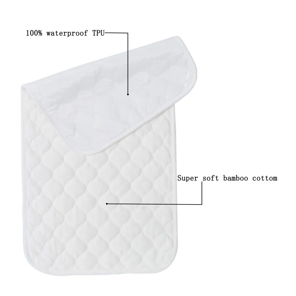 1pcs Reusable Waterproof Bamboo Cotton Baby Diaper Changing Pad  big image 1