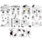 5-pack adults/children likes Halloween scary tattoo stickers BlackandWhite