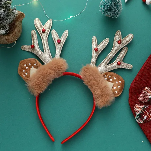 Christmas Greet Bell Elk Antler Red Headband para niños pequeños / niños / adultos 