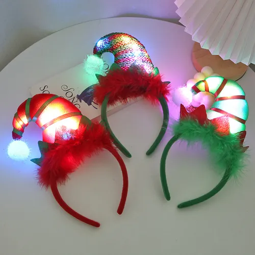 Toddler/kids/adult likes Christmas Glow Shiny Headband