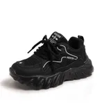 Toddler/Kids Sporty Solid Mesh Lace-up Sports Shoes Black