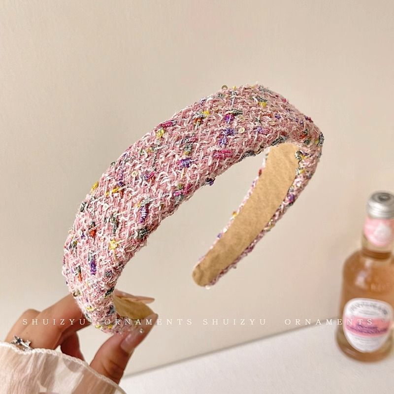 

Toddler/kids/adult Sweet plaid pink versatile headband